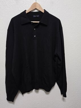 Club Room 100% Merino Black Wool Sweater Size XL